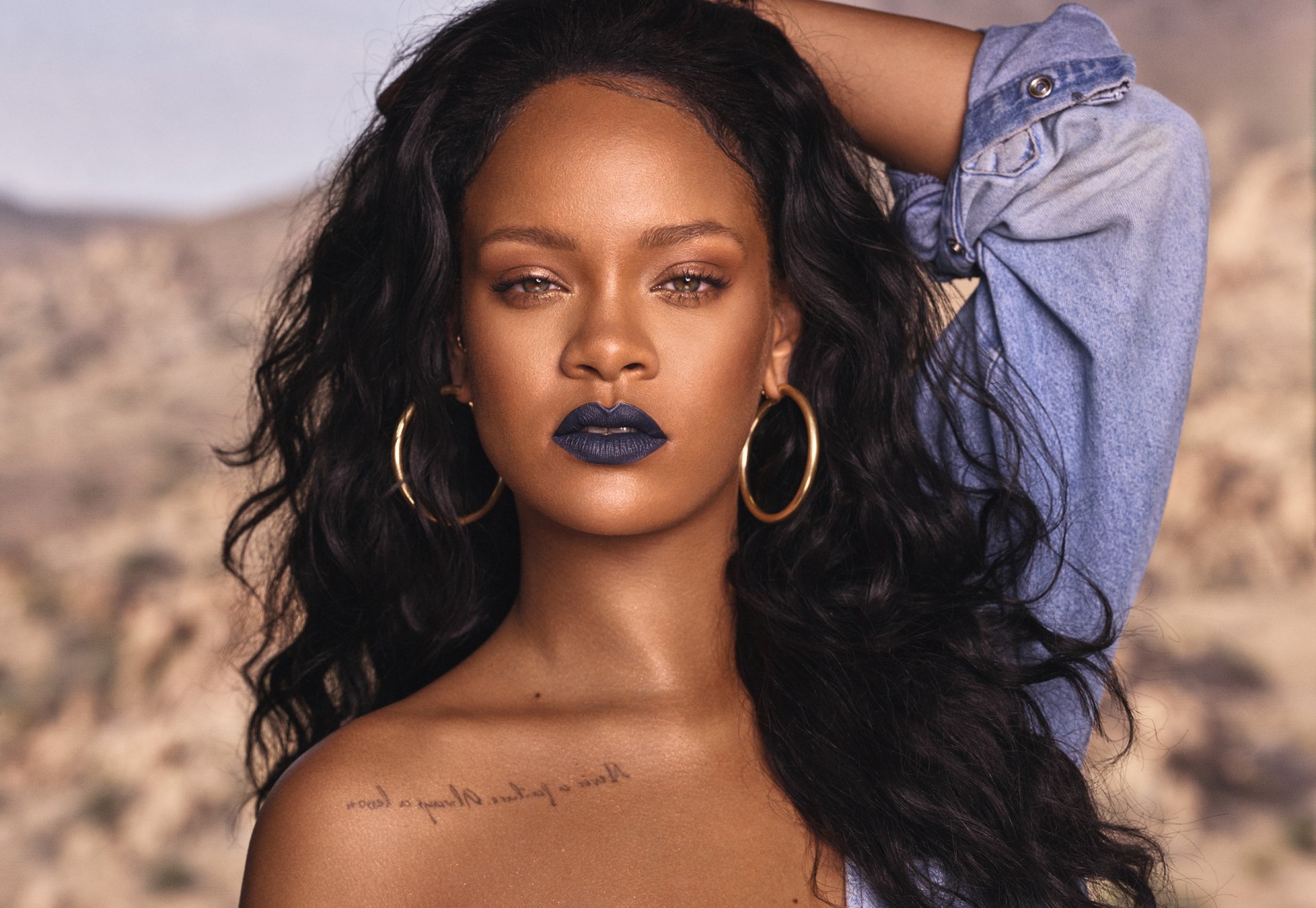 Download Black Hair Lipstick Barbadian Singer Music Rihanna  HD Wallpaper