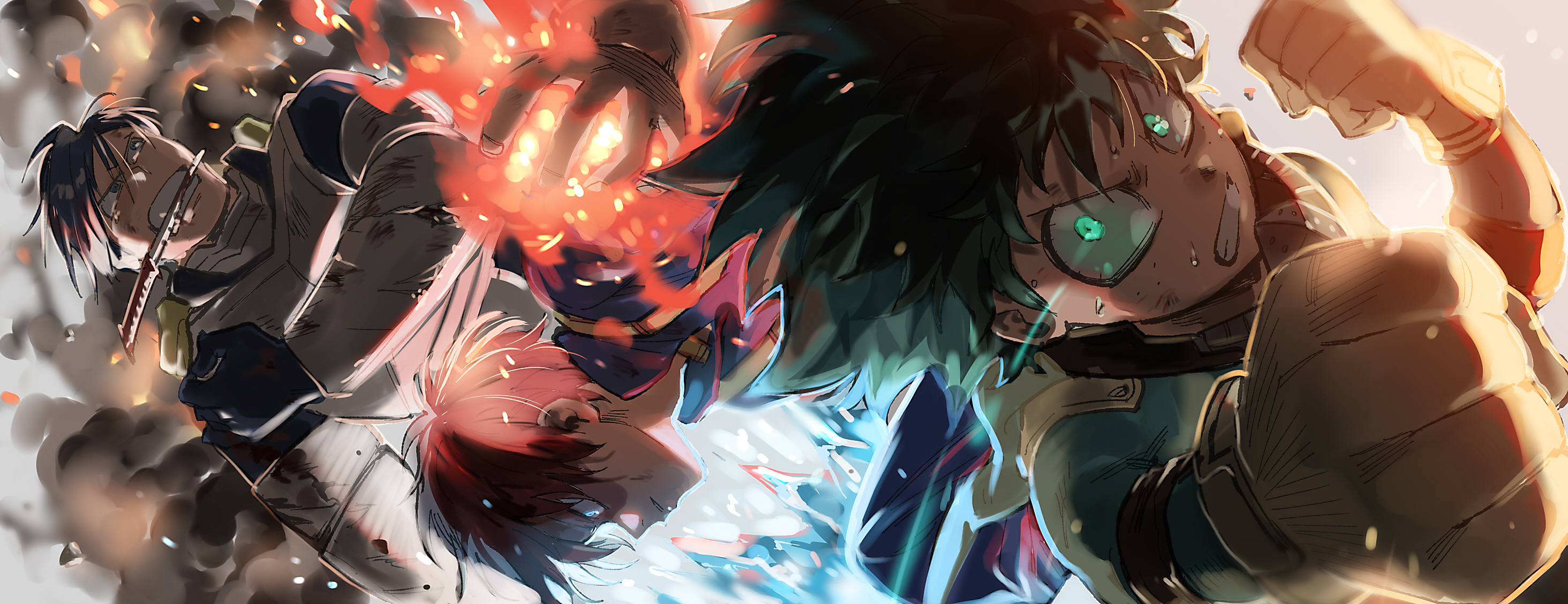 Download Shoto Todoroki Izuku Midoriya Anime My Hero Academia HD Wallpaper