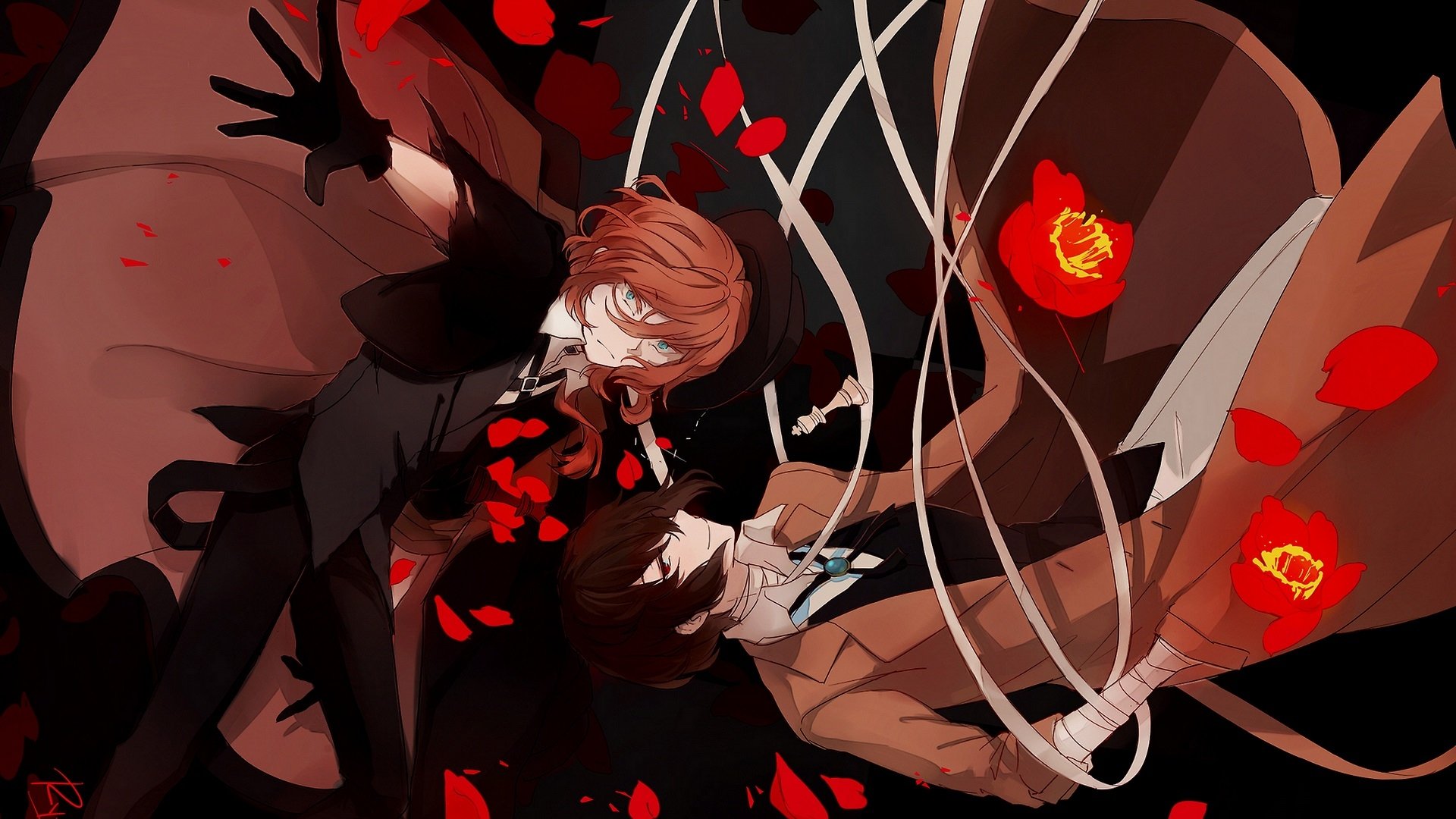 Download Osamu Dazai Chuya Nakahara Anime Bungou Stray Dogs HD Wallpaper