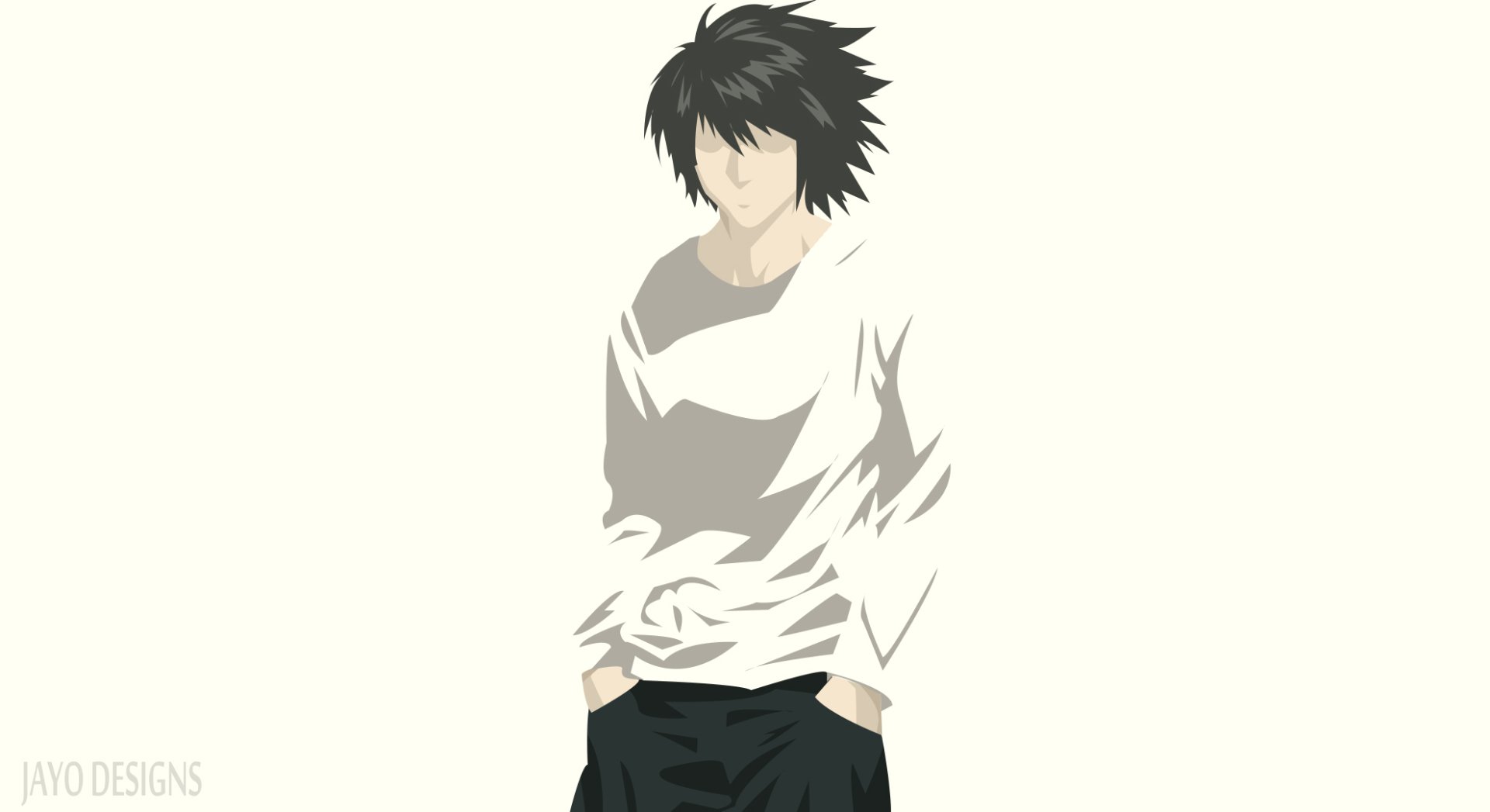 Download Minimalist Black Hair L (Death Note) Anime Death Note ...