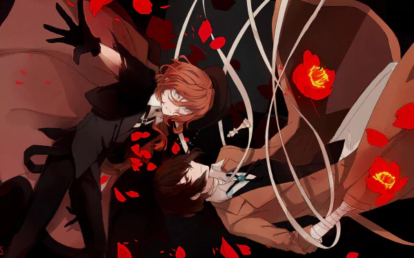 Osamu Dazai Chuya Nakahara Anime Bungou Stray Dogs HD Desktop Wallpaper | Background Image