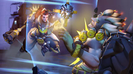 Junkrat (Overwatch) Brigitte (Overwatch) video game Overwatch HD Desktop Wallpaper | Background Image