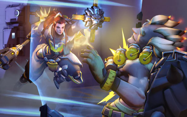 Junkrat (Overwatch) Brigitte (Overwatch) video game Overwatch HD Desktop Wallpaper | Background Image