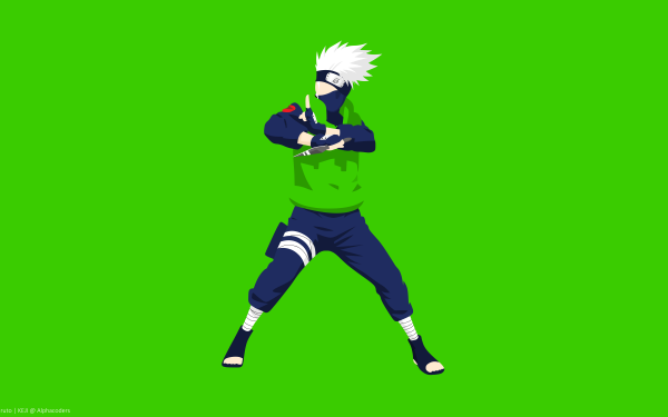 Anime Naruto Kakashi Hatake Minimalist White Hair HD Wallpaper | Background Image