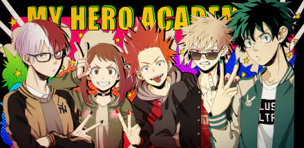Shoto Todoroki Ochaco Uraraka Eijiro Kirishima Katsuki Bakugou Izuku Midoriya Anime My Hero Academia HD Desktop Wallpaper | Background Image