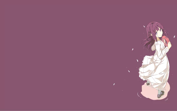 HD anime wallpaper featuring Shoko Makinohara from Rascal Does Not Dream of Bunny Girl Senpai, set against a simple muted purple background.