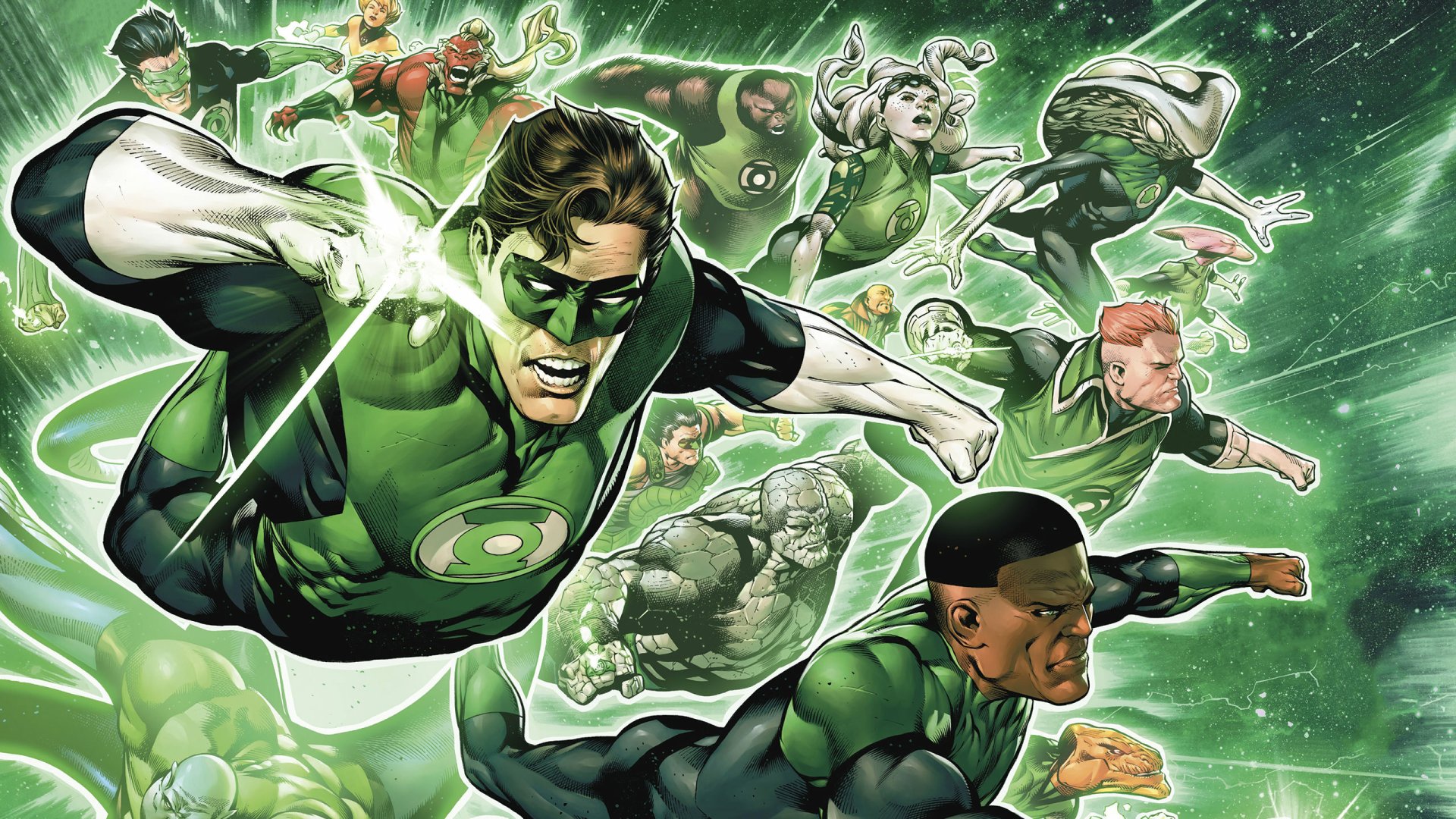 Download Arisia Rrab Kyle Rayner Guy Gardner John Stewart (Green Lantern) DC Comics Hal Jordan Green Lantern Comic Green Lantern Corps HD Wallpaper