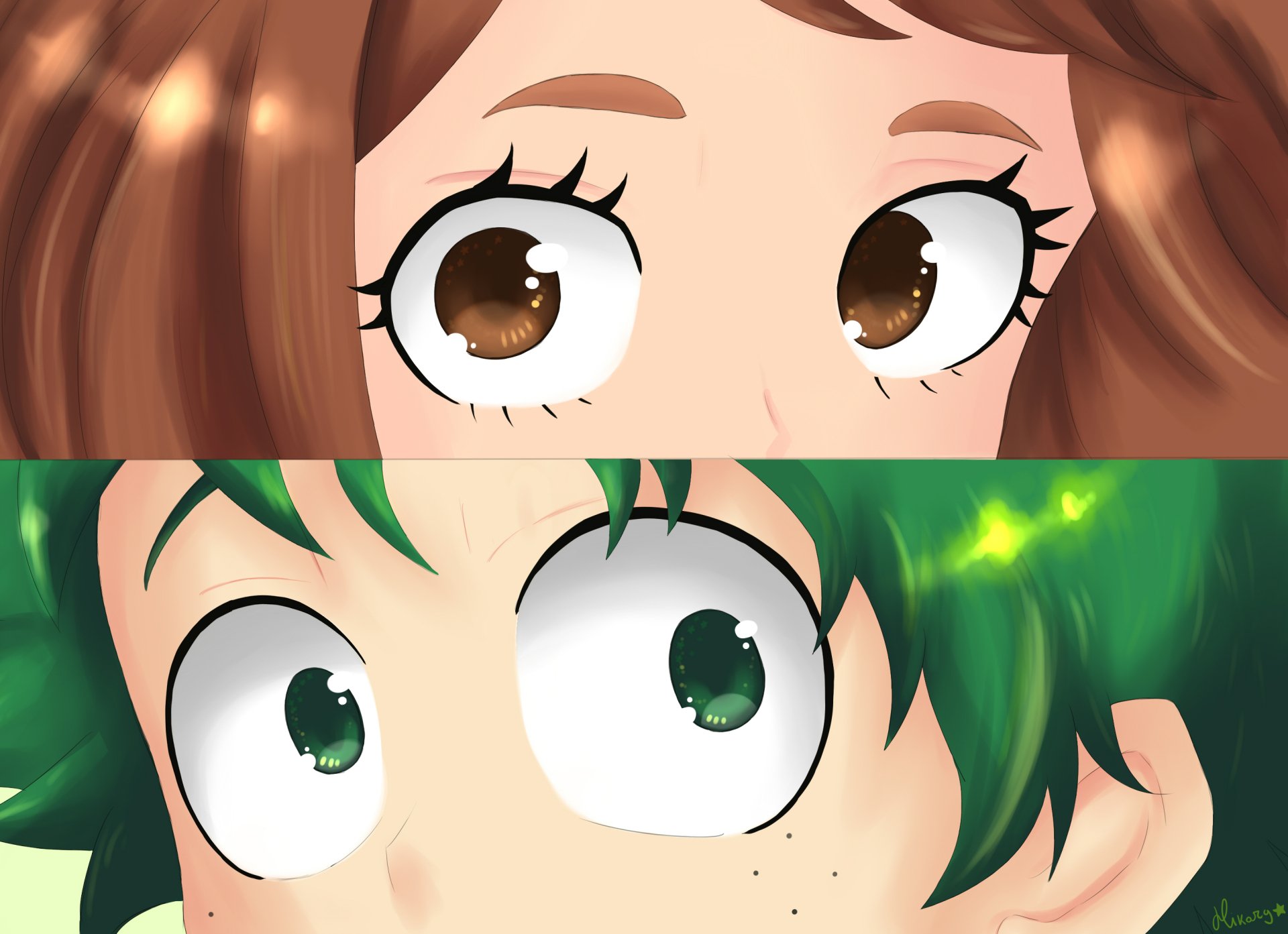 Download Izuku Midoriya Ochaco Uraraka Anime My Hero Academia HD Wallpaper by hikary