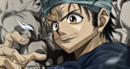 HD anime wallpaper featuring Ging Freecss from Hunter x Hunter with detailed shading and intense expression, designed for PC desktop backgrounds.