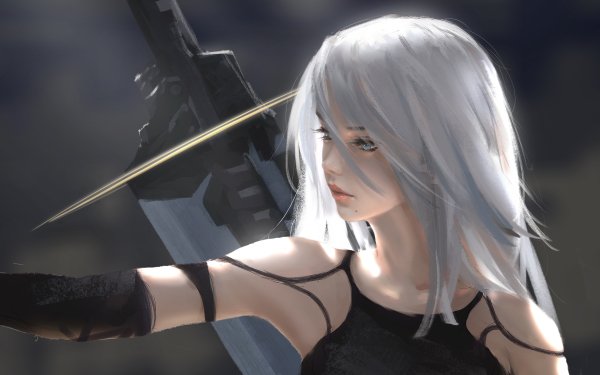 Video Game NieR: Automata YoRHa Type A No.2 White Hair Sword HD Wallpaper | Background Image