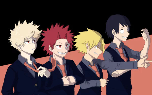 Denki Kaminari Eijiro Kirishima Hanta Sero Katsuki Bakugou Anime My Hero Academia HD Desktop Wallpaper | Background Image