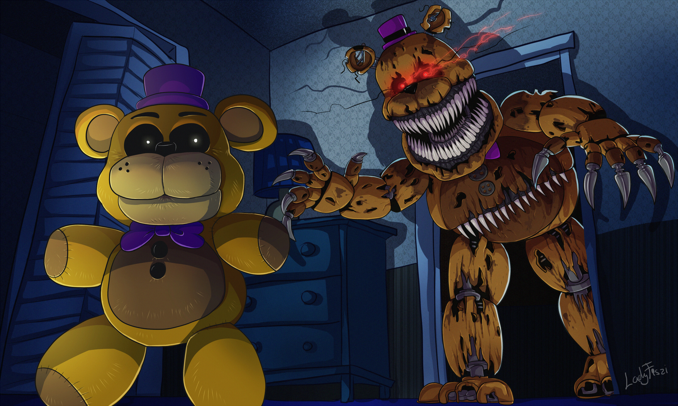 fnaf 4 nightmare freddybear wallpaper