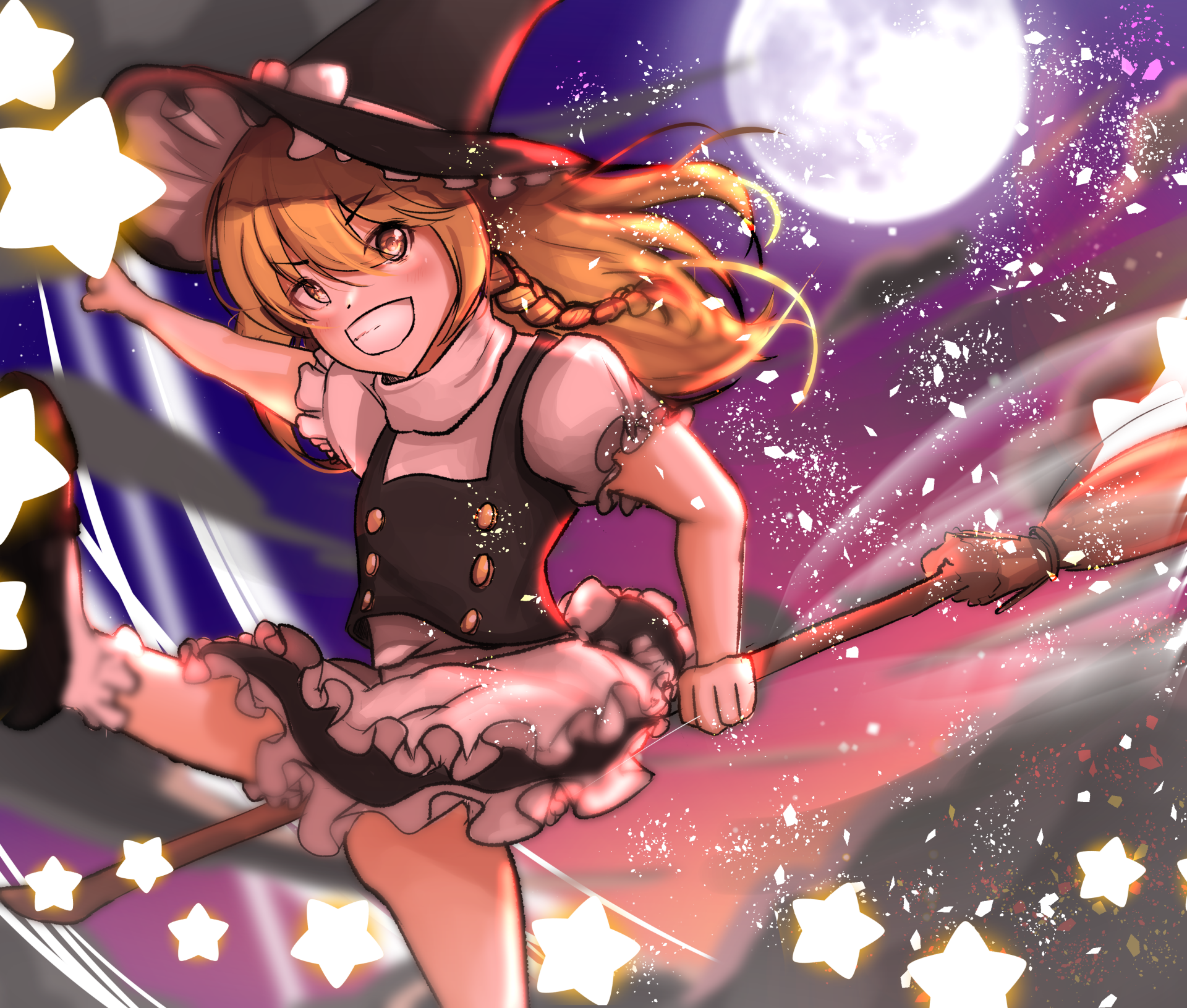 Download Marisa Kirisame Anime Touhou HD Wallpaper by Hioru