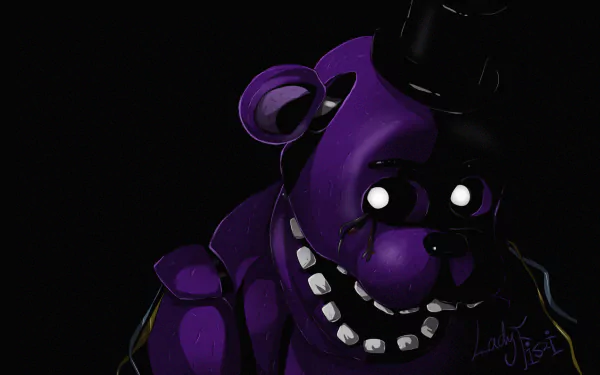HD PC desktop wallpaper featuring Shadow Freddy from Five Nights at Freddy's 2, showcasing the eerie animatronic in a dark, atmospheric video game style.