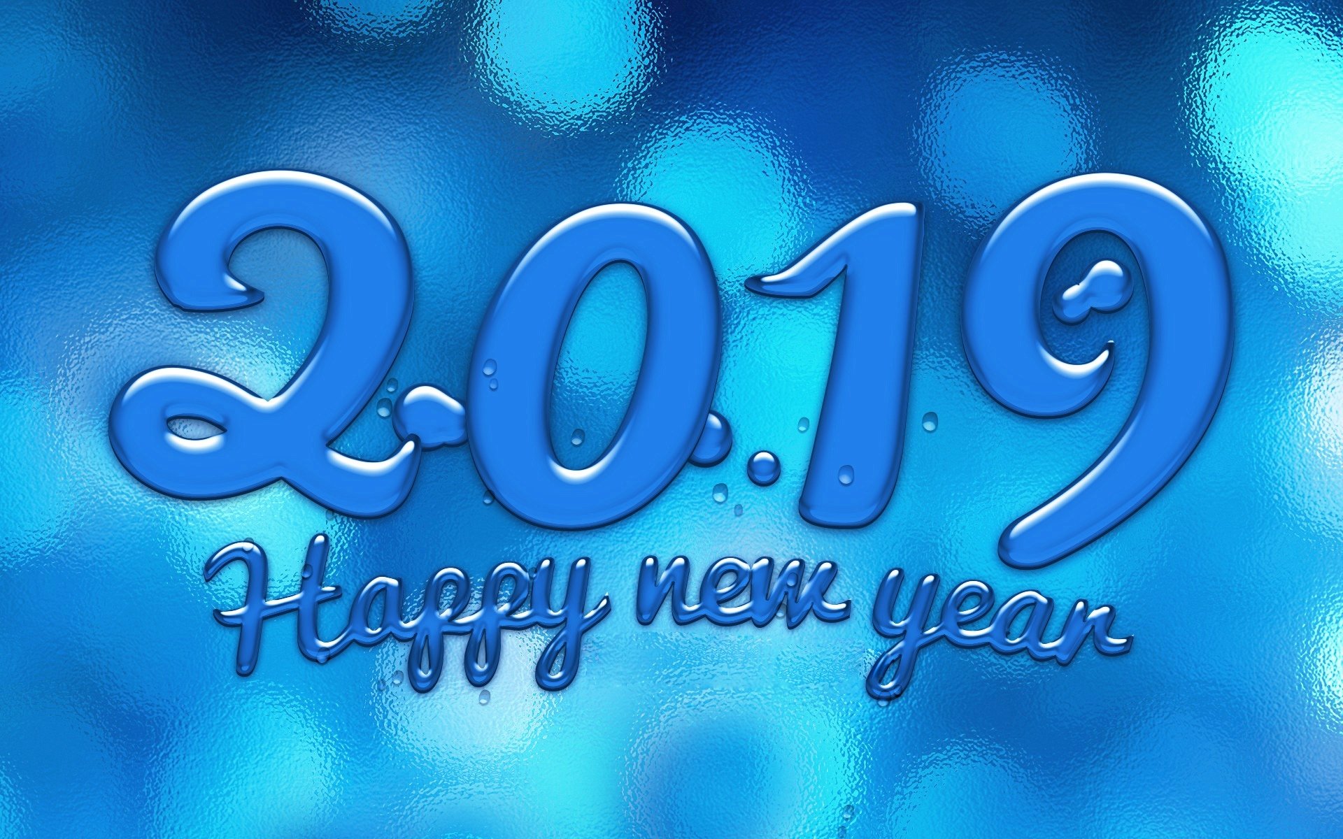 Download Blue Happy New Year Holiday New Year 2019 HD Wallpaper