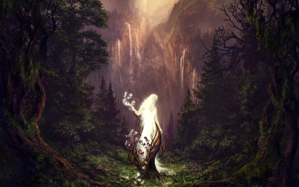 dryad forest spirit fantasy woman HD Desktop Wallpaper | Background Image