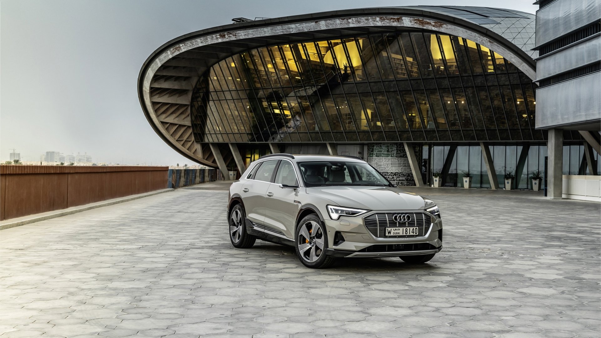 Download Silver Car Electric Car Car Audi Vehicle Audi E-tron Quattro 4k Ultra HD Wallpaper