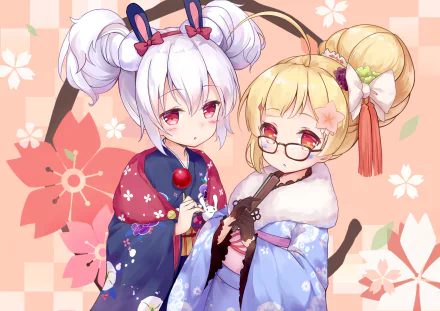 4K Ultra HD PC wallpaper featuring Laffey and Eldridge from Azur Lane in detailed anime style with floral background.