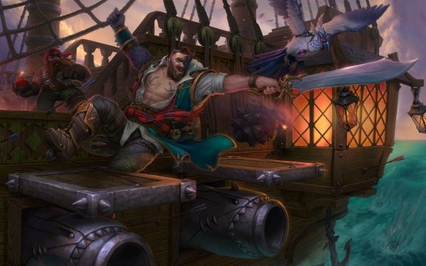 Fantasy Pirate Sword Bird HD Wallpaper | Background Image