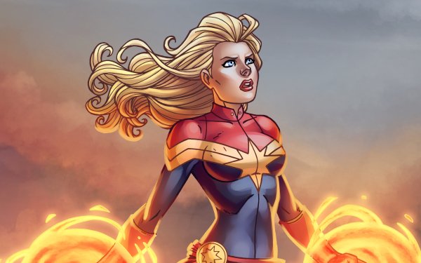 Comics Captain Marvel Blonde Blue Eyes Carol Danvers HD Wallpaper | Background Image