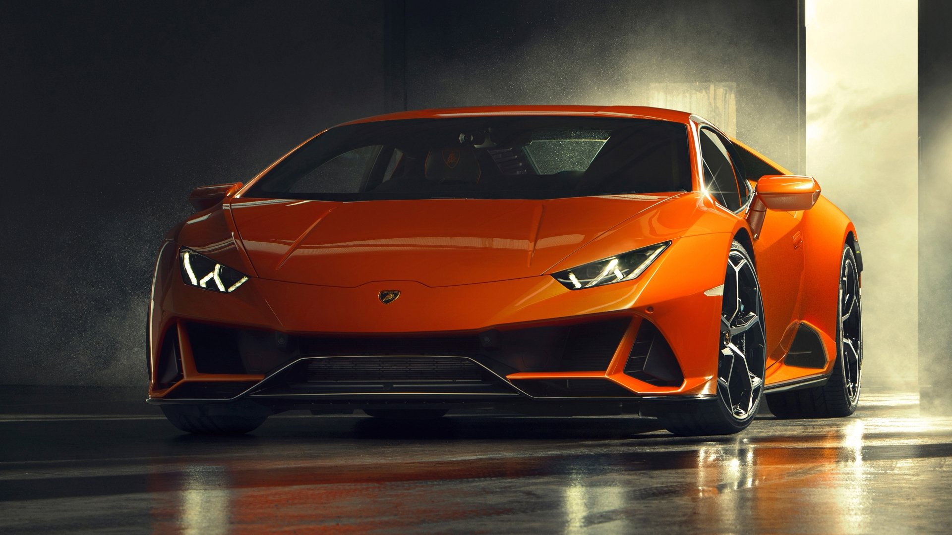 Download Supercar Orange Car Car Lamborghini Vehicle Lamborghini Huracan Evo 4k Ultra HD Wallpaper