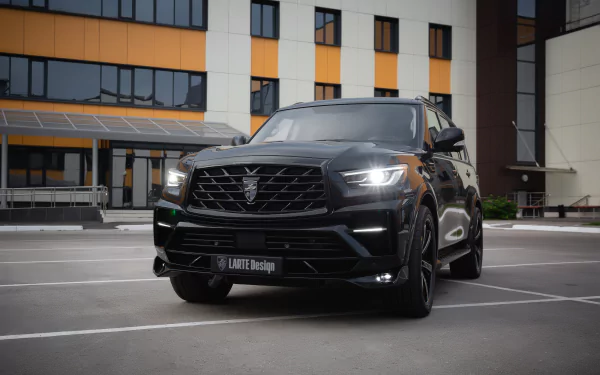SUV black car car Infiniti vehicle Infiniti QX80 HD Desktop Wallpaper | Background Image
