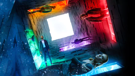 Nik Dodani Logan Miller Taylor Russell Jay Ellis Tyler Labine Deborah Ann Woll Escape Room (Movie) movie Escape Room HD Desktop Wallpaper | Background Image