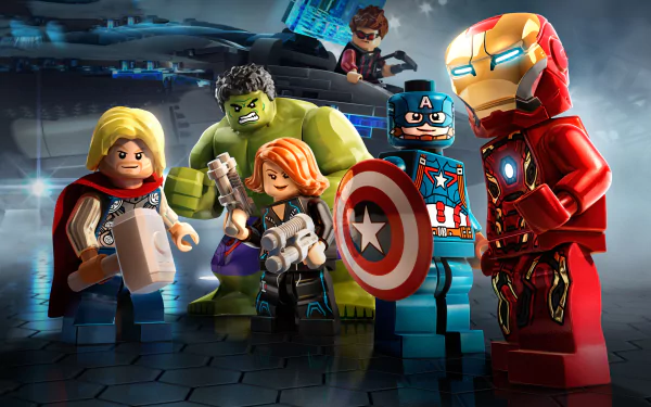 Clint Barton Hawkeye Hulk Thor Black Widow Captain America Iron Man lego video game LEGO Marvel's Avengers HD Desktop Wallpaper | Background Image