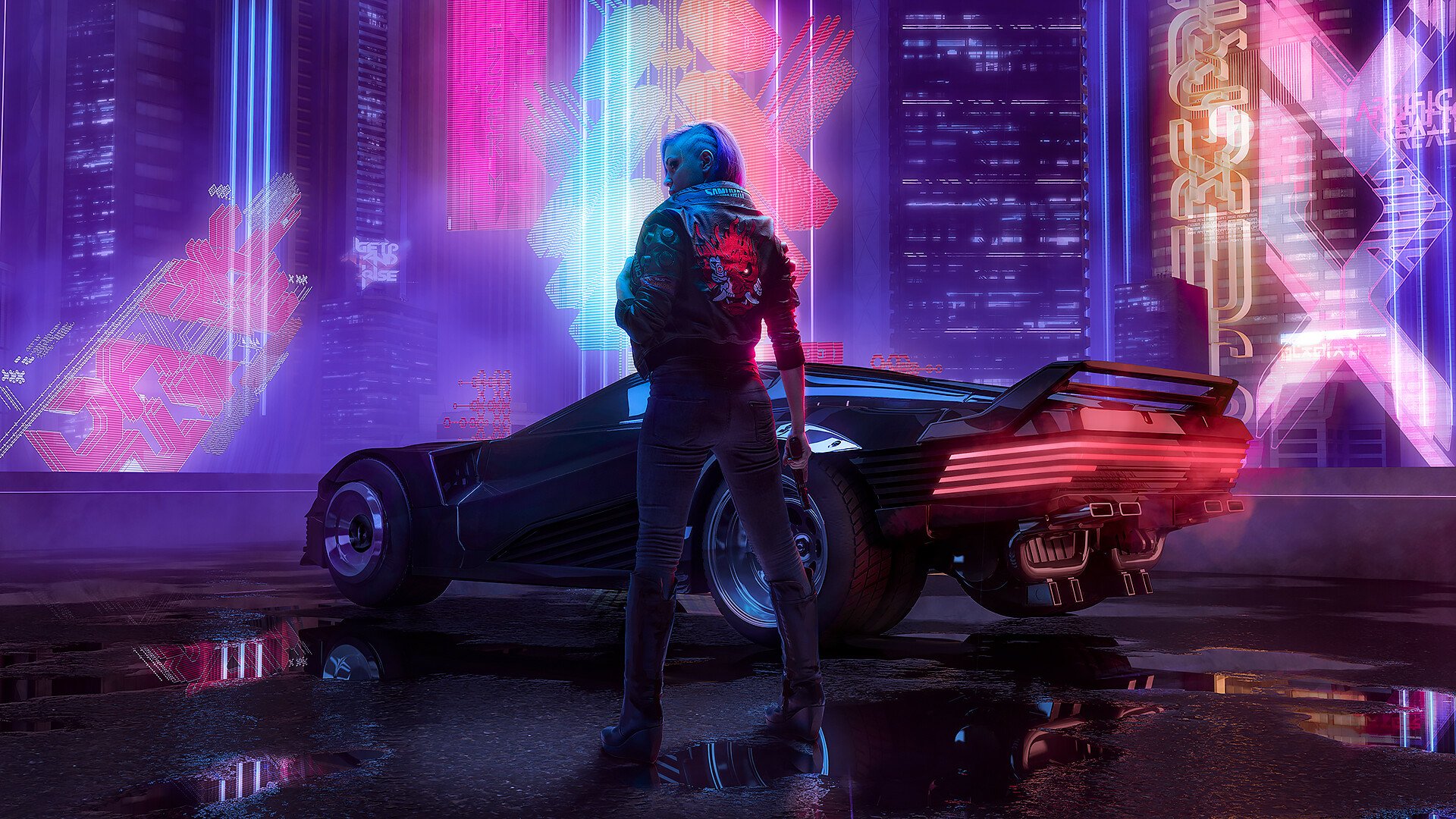 Download wallpaper 1920x1080 game art, cyberpunk 207, video game, man with  gun, full hd, hdtv, fhd, 1080p wallpaper, 1920x1080 hd background, 26005