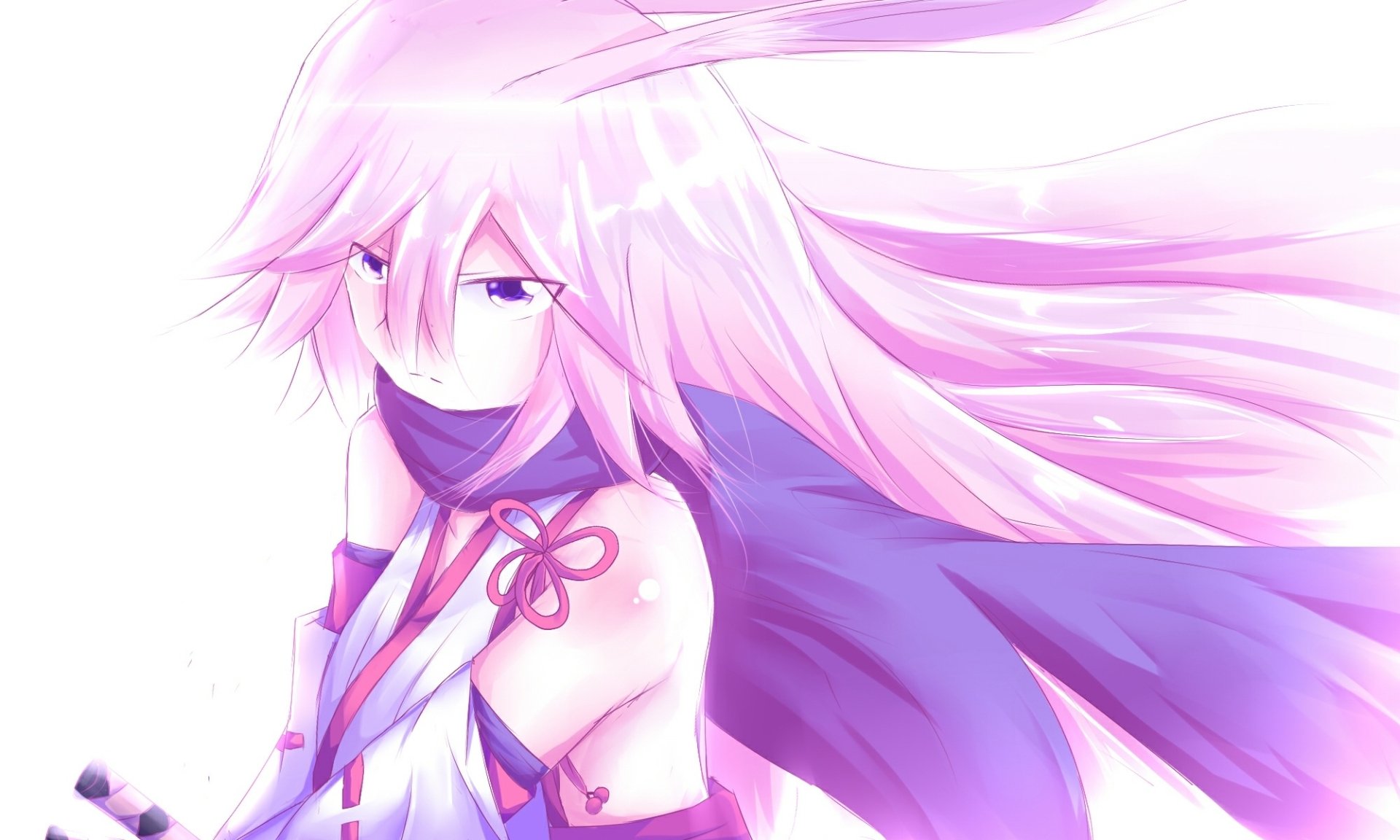 HD PC desktop wallpaper featuring a character from the video game Honkai Impact 3rd with flowing pink hair and a serene expression.