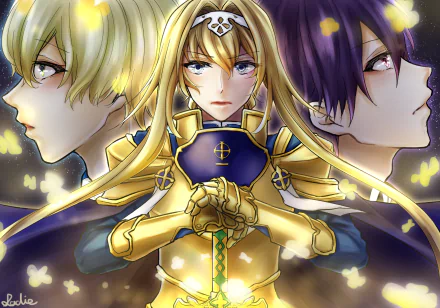 Eugeo (Sword Art Online) Kazuto Kirigaya Kirito (Sword Art Online) Alice Zuberg Anime Sword Art Online: Alicization HD Desktop Wallpaper | Background Image