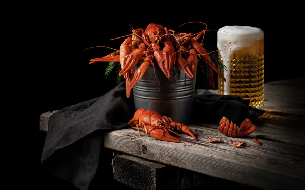 still life beer seafood food lobster HD Desktop Wallpaper | Background Image