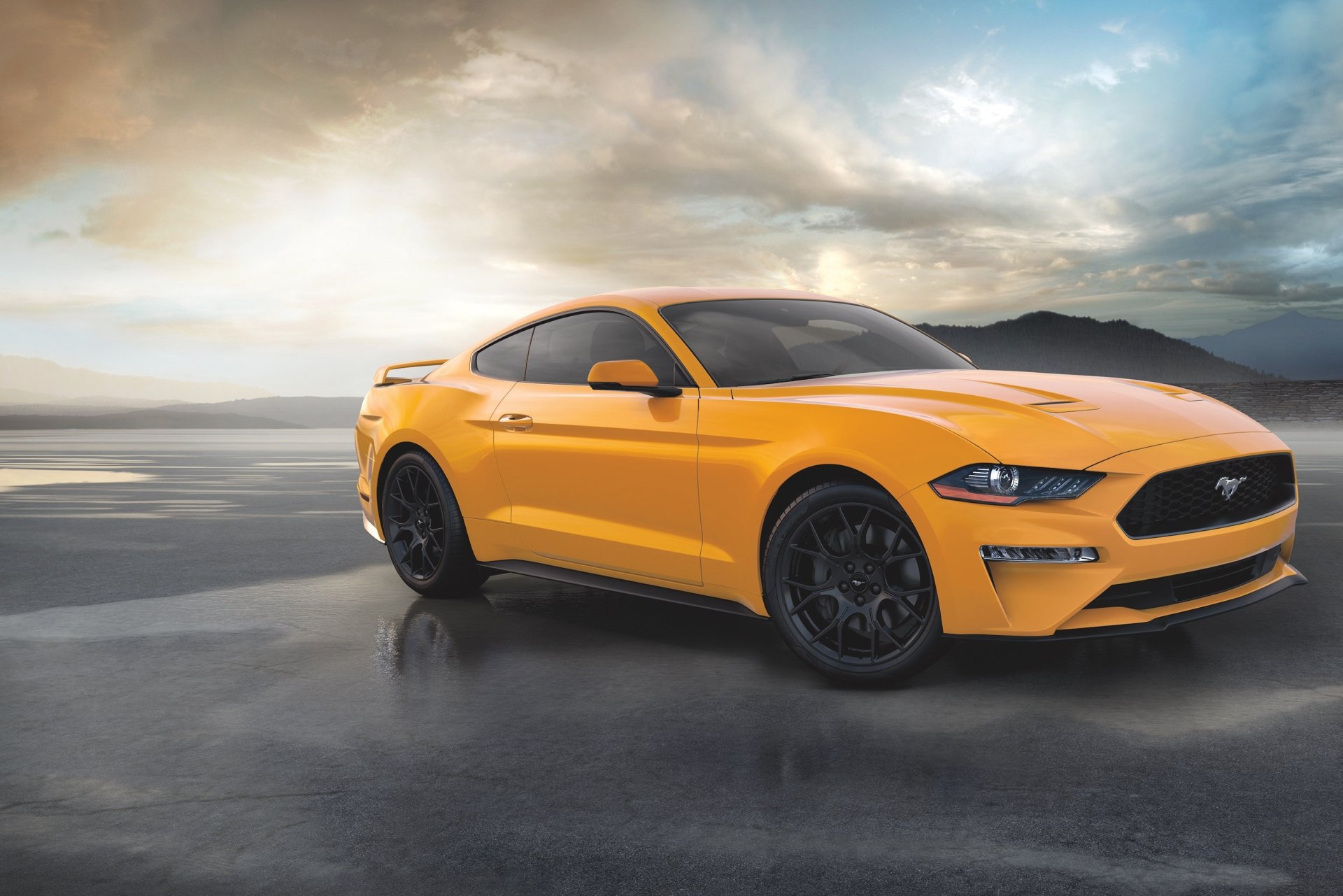 Download Orange Car Muscle Car Car Ford Vehicle Ford Mustang HD Wallpaper