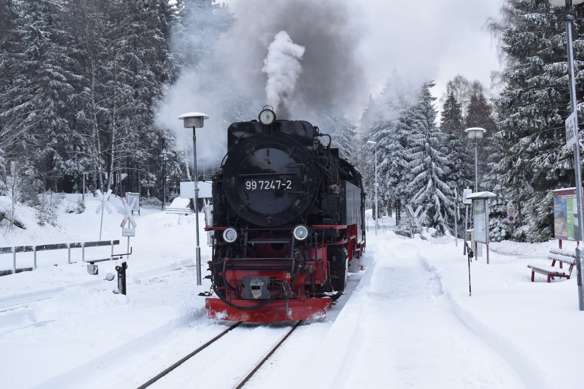 Download Steam Train Locomotive Snow Winter Vehicle Train 4k Ultra HD ...