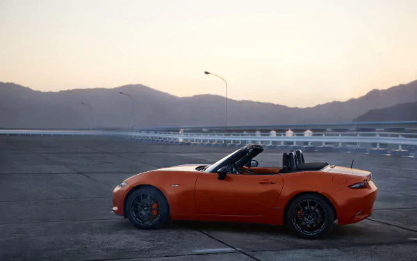 orange car car Mazda vehicle Mazda MX-5 HD Desktop Wallpaper | Background Image