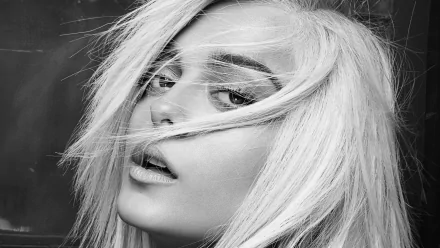 Black & White face American singer music Bebe Rexha HD Desktop Wallpaper | Background Image