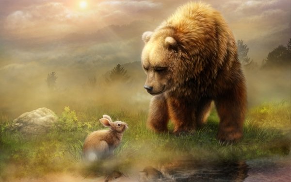 Animal Bear Bears Rabbit HD Wallpaper | Background Image