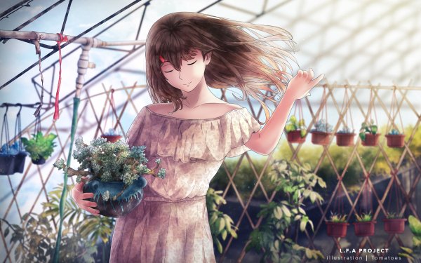 Anime Original Plant Flower HD Wallpaper | Background Image