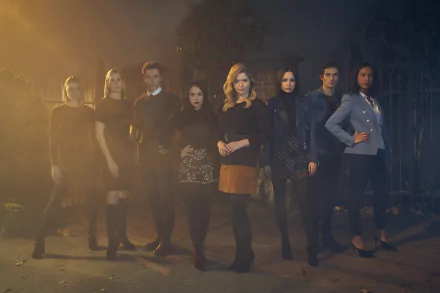 Eli Brown Hayley Erin Sydney Park Kelly Rutherford Graeme Thomas King Sofia Carson Janel Parrish sasha pieterse TV Show Pretty Little Liars: The Perfectionists HD Desktop Wallpaper | Background Image