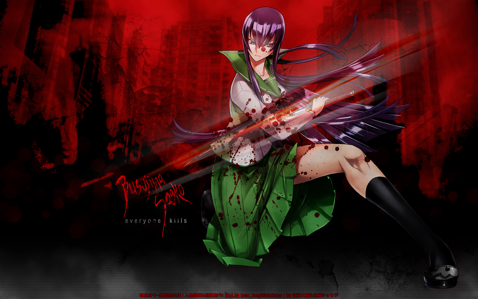 H.O.T.D, takashi, busujima, highschool of the dead, takagi, rei, saeko,  anime, HD wallpaper