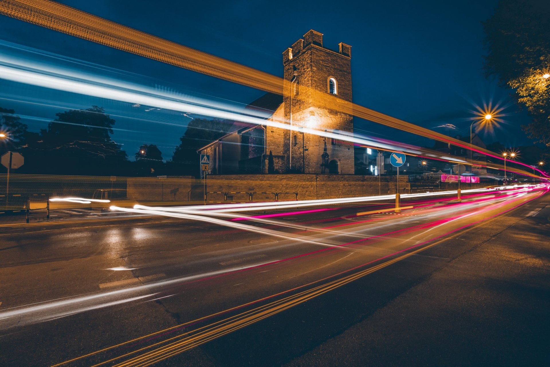 Download Light Night Photography Time Lapse HD Wallpaper