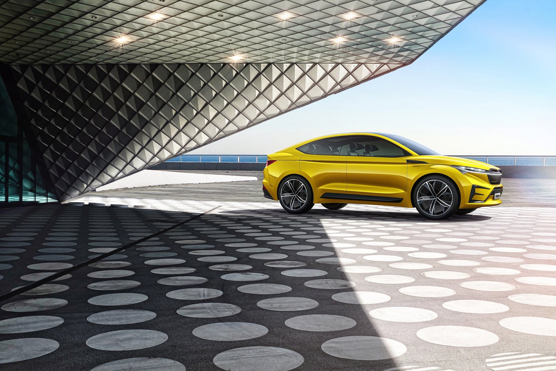 Download Electric Car SUV Yellow Car Car Skoda Vehicle Skoda Vision IV 4k Ultra HD Wallpaper
