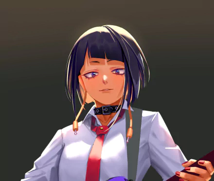 HD desktop wallpaper featuring Kyōka Jirō from the anime My Hero Academia, showcasing her in a confident pose with her signature headphone jacks and short hair.