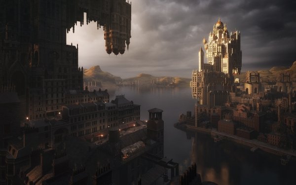 Fantasy City Building HD Wallpaper | Background Image