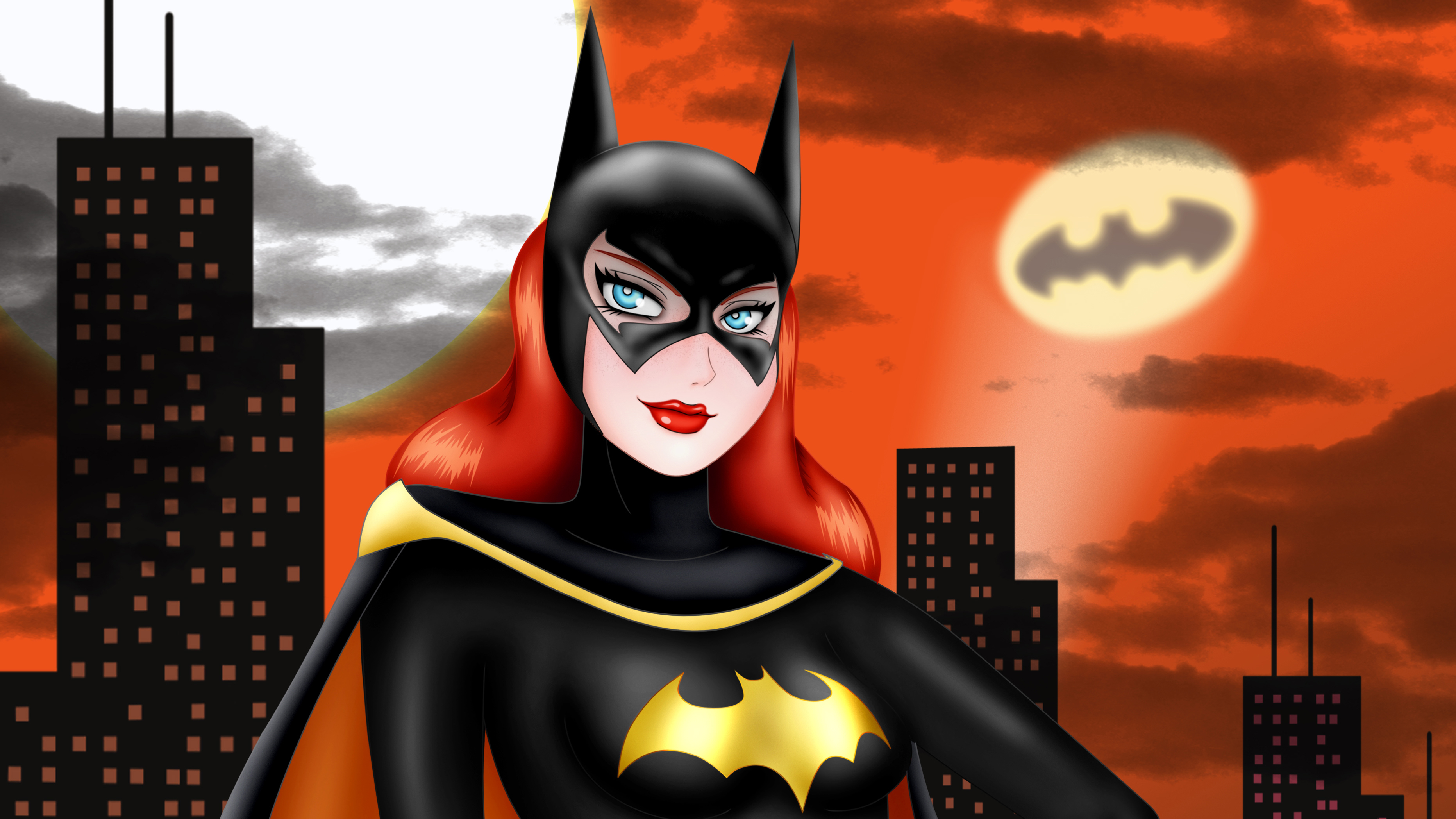 Download Bat-Signal Blue Eyes Lipstick DC Comics Comic Batgirl HD Wallpaper