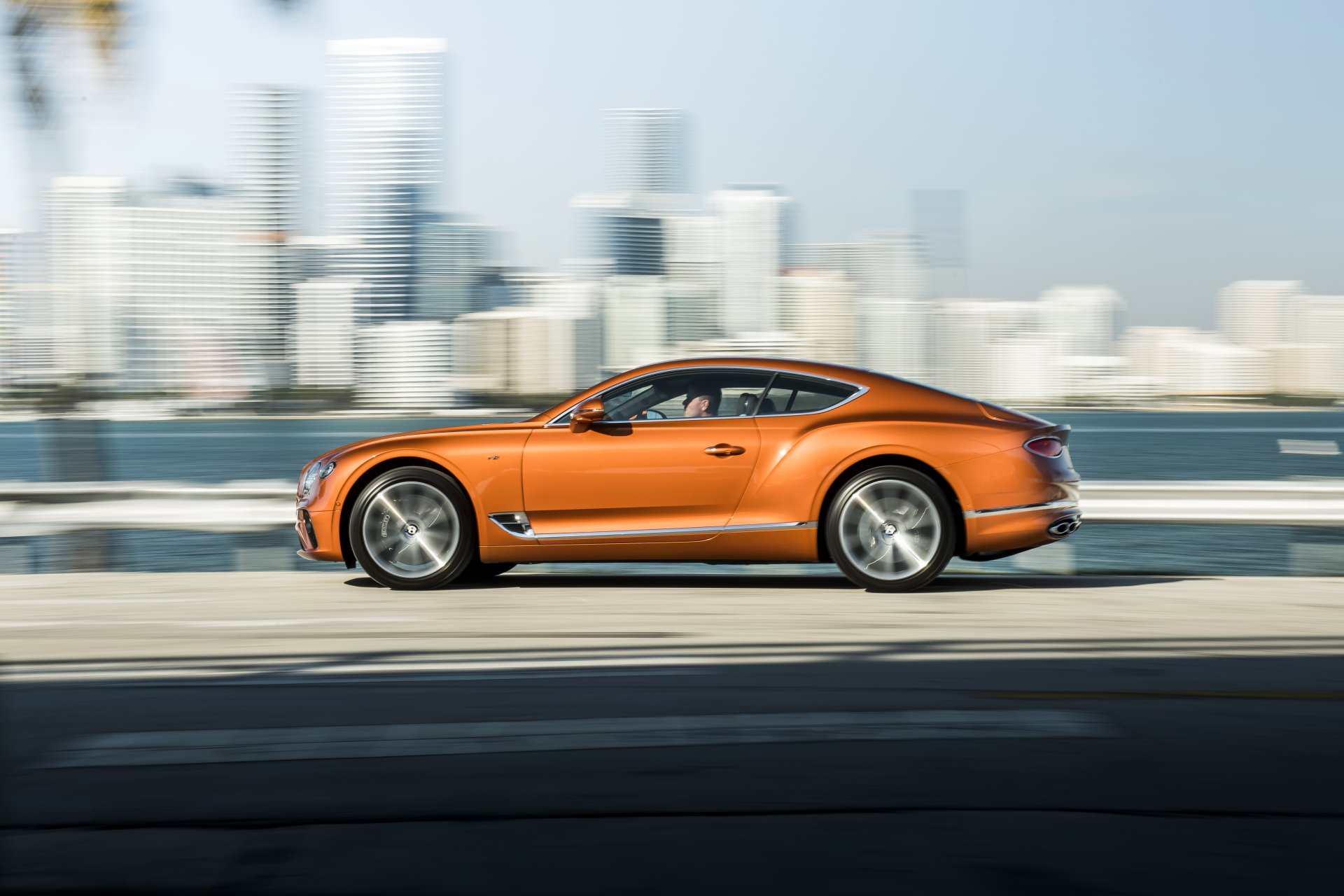 Download Orange Car Car Bentley Bentley Continental Vehicle Bentley Continental GT 8k Ultra HD Wallpaper