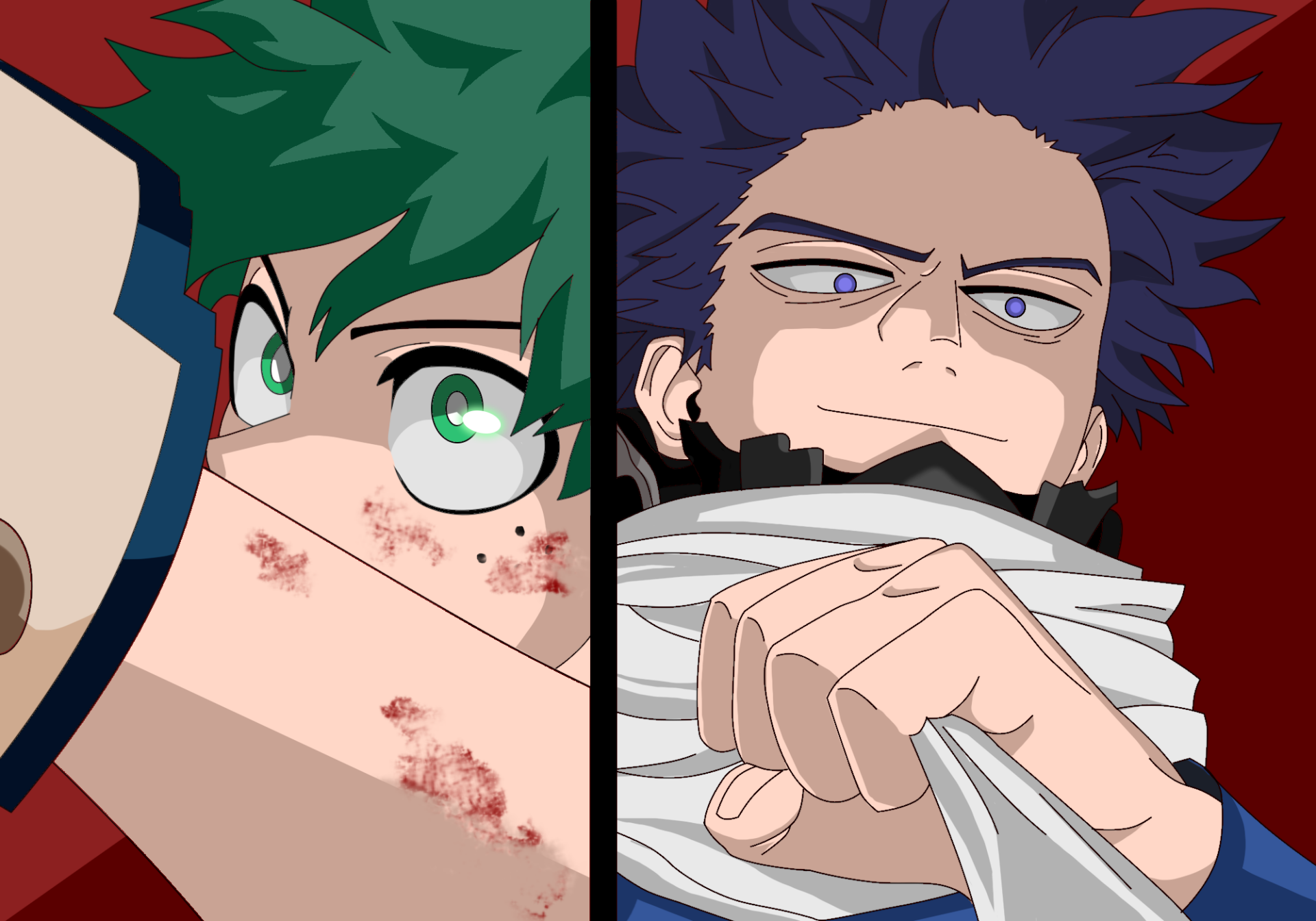 Download Hitoshi Shinso Izuku Midoriya Anime My Hero Academia HD Wallpaper by Adrian Vikman