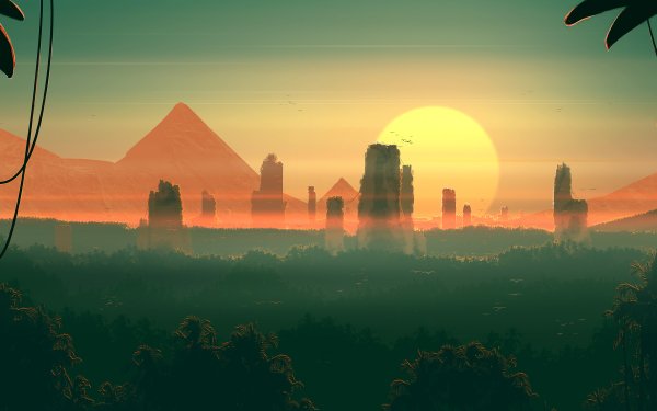 Sci Fi Post Apocalyptic Landscape Sun HD Wallpaper | Background Image