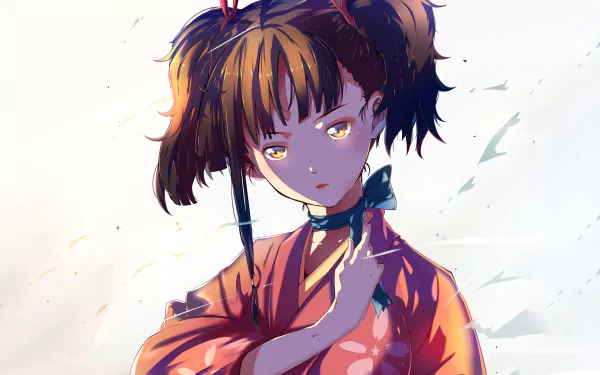 Mumei from Kabaneri of the Iron Fortress in detailed anime style, rendered as a 4K Ultra HD PC desktop wallpaper with soft lighting and expressive eyes.